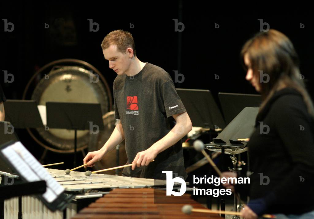 Percussionists playing Vibraphone and