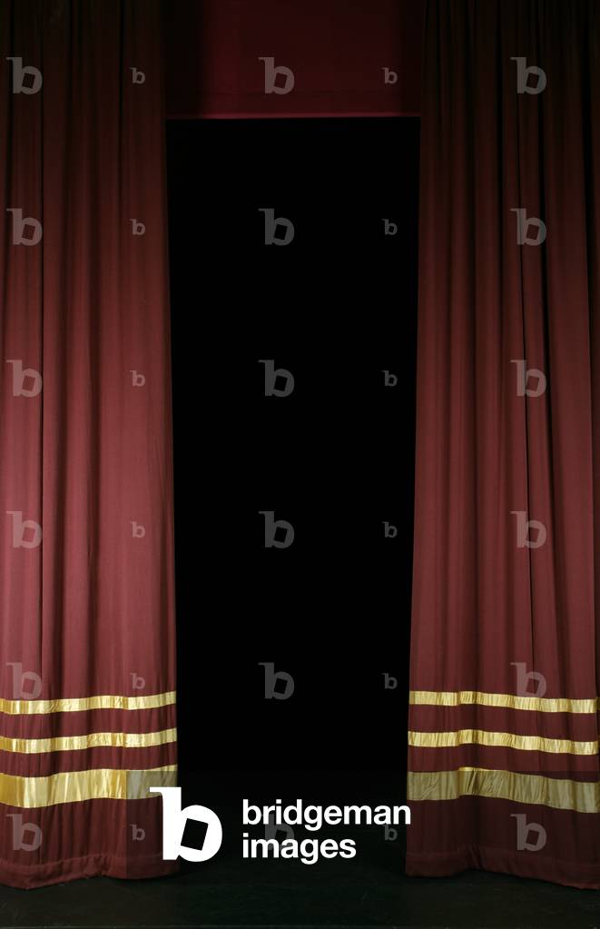 Red stage curtains