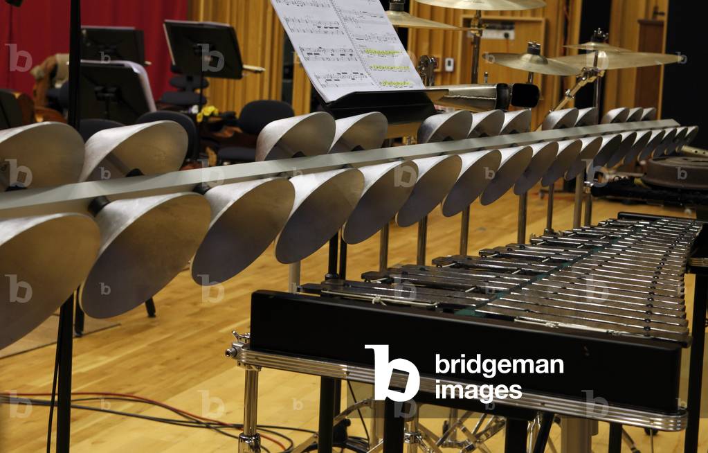 Aluphone, Metal percussion instrument made in Denmark.  Made of hand molded chromatic aluminium bells.As used in the opening ceremony of the 2012 Olympic Games, London, UK.
