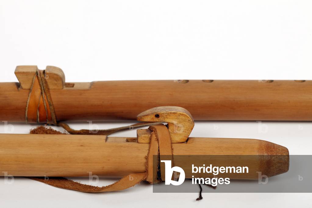 Peruvian indigenous Cherokee Indian flutes or pipes from the Andes. Made from bamboo.