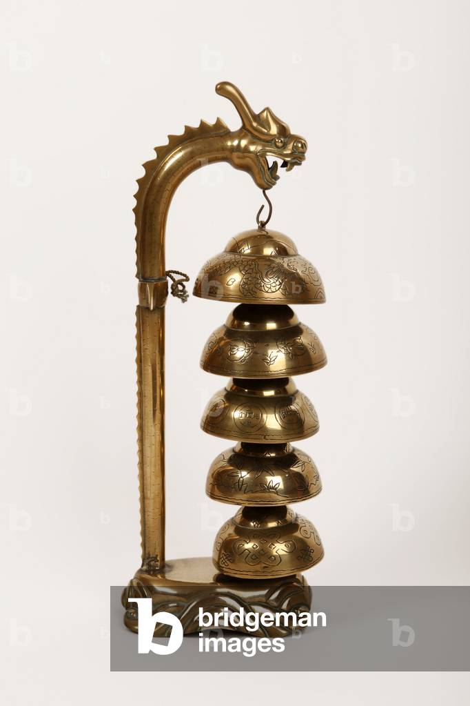 Chinese Bell tree suspended from a dragons head