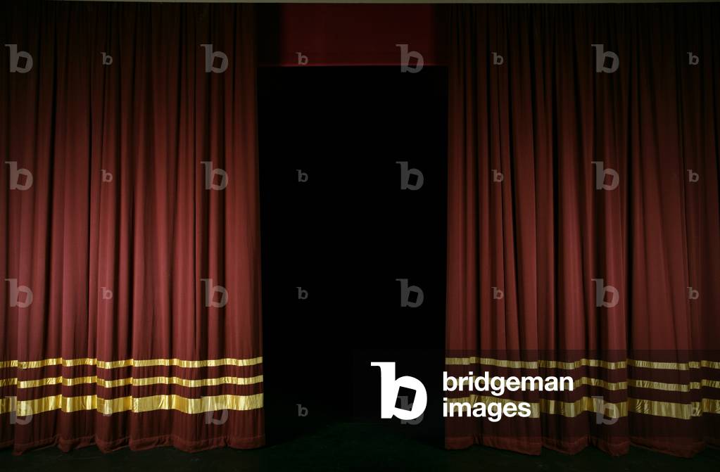 Red stage curtains