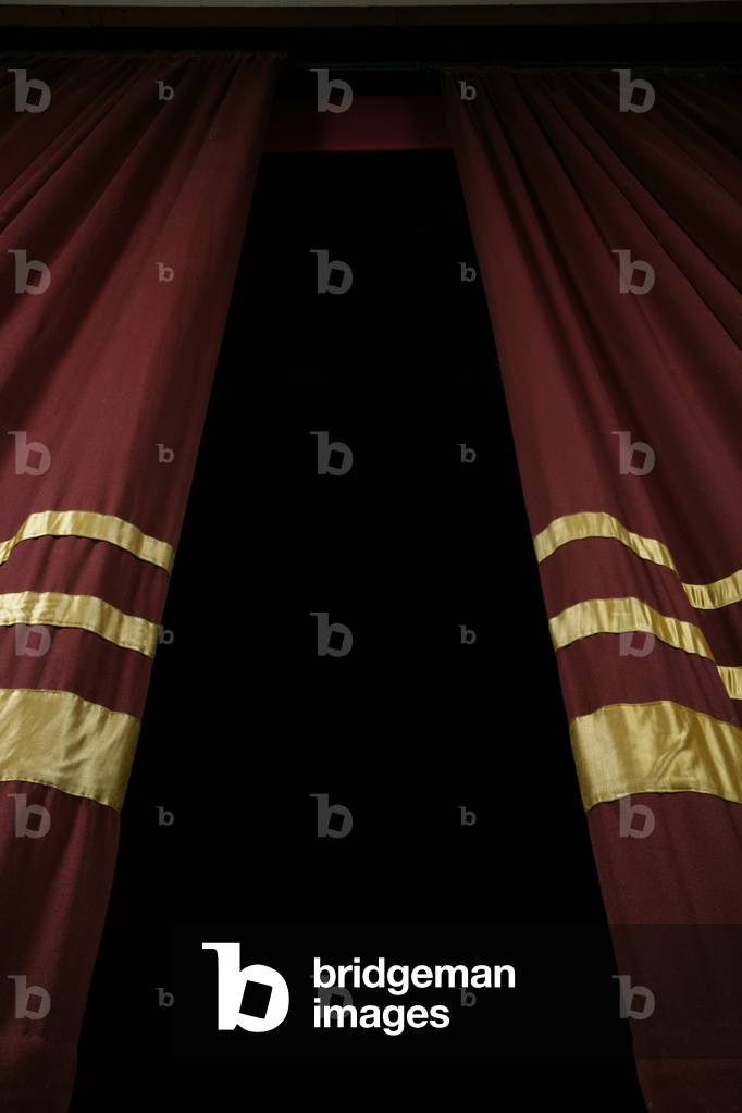 Red stage curtains