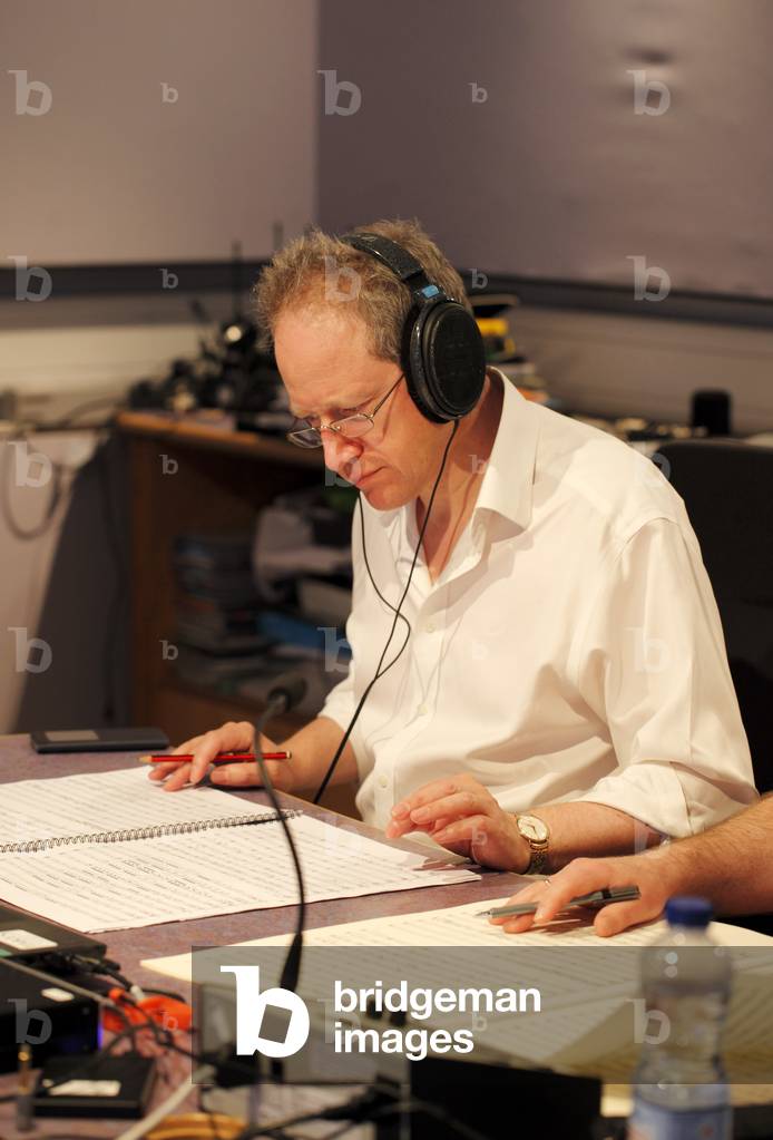 John Pickard, British Composer in a recording session.