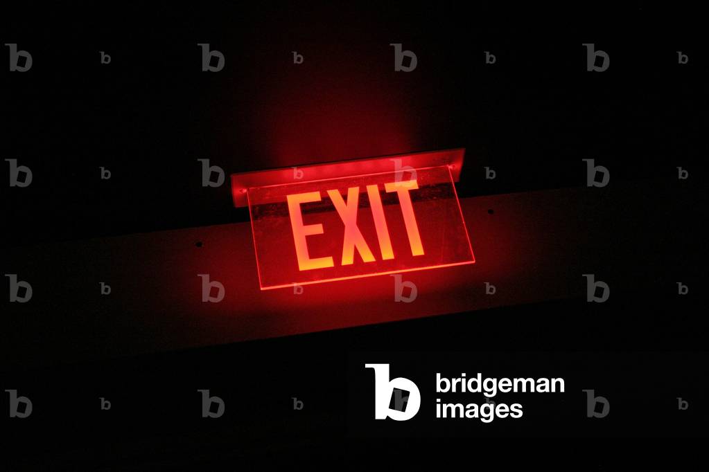 Exit sign in a