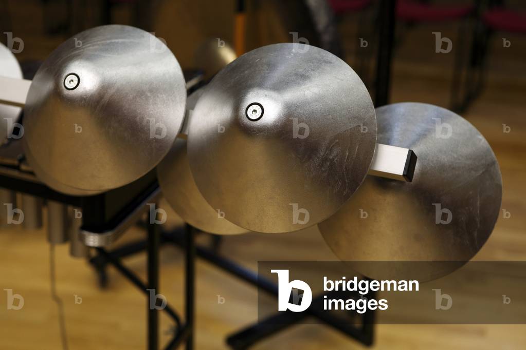Aluphone, Metal percussion instrument made in Denmark.  Made of hand molded chromatic aluminium bells.As used in the opening ceremony of the 2012 Olympic Games, London, UK.