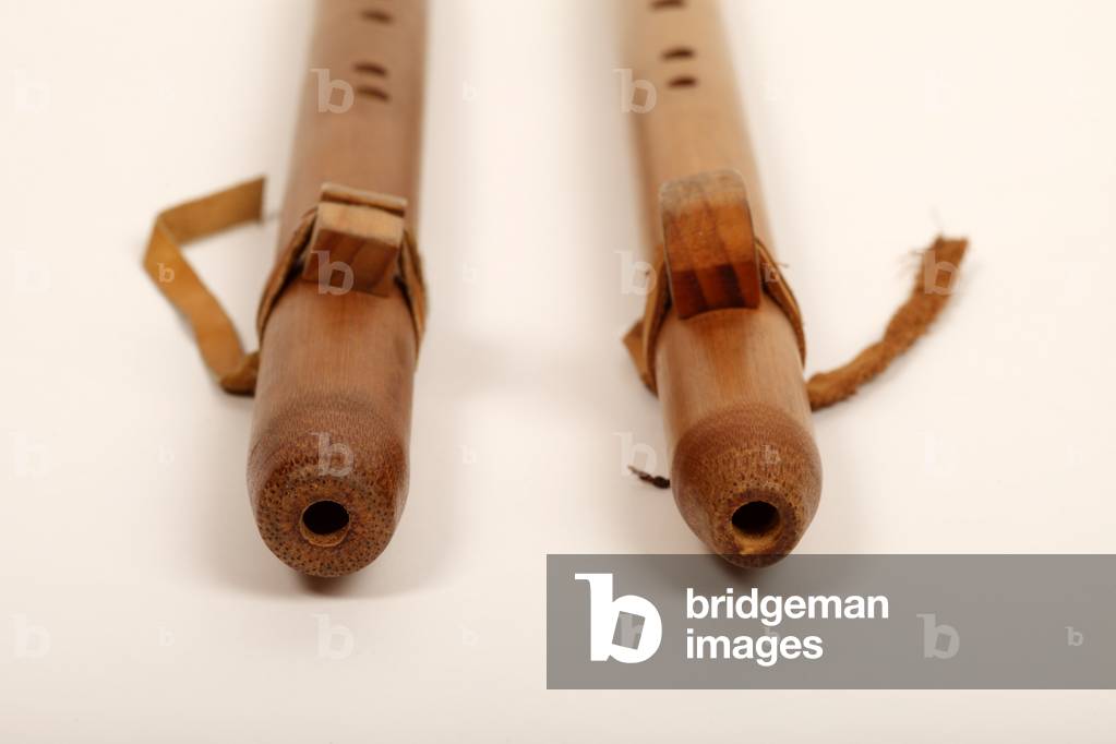 Peruvian indigenous Cherokee Indian flutes or pipes from the Andes. Made from bamboo.