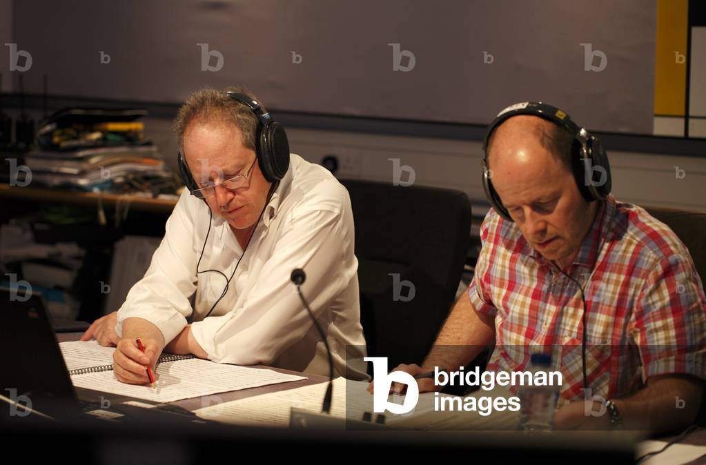 John Pickard, British Composer in a recording session.