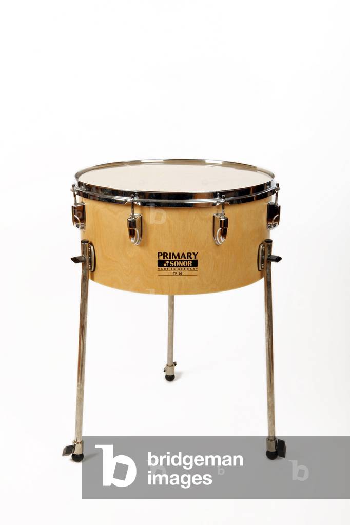 Primary or Junior school Timpani with a plastic head, and sticks - generic