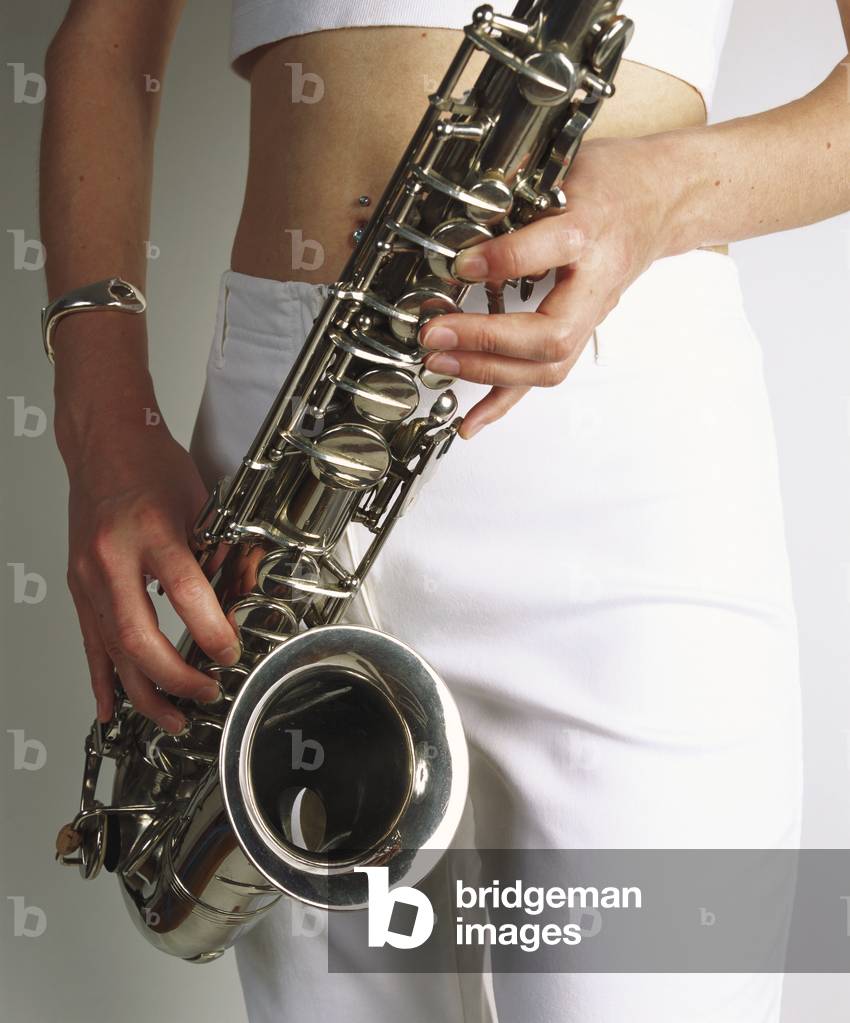 Alto saxophone being played
