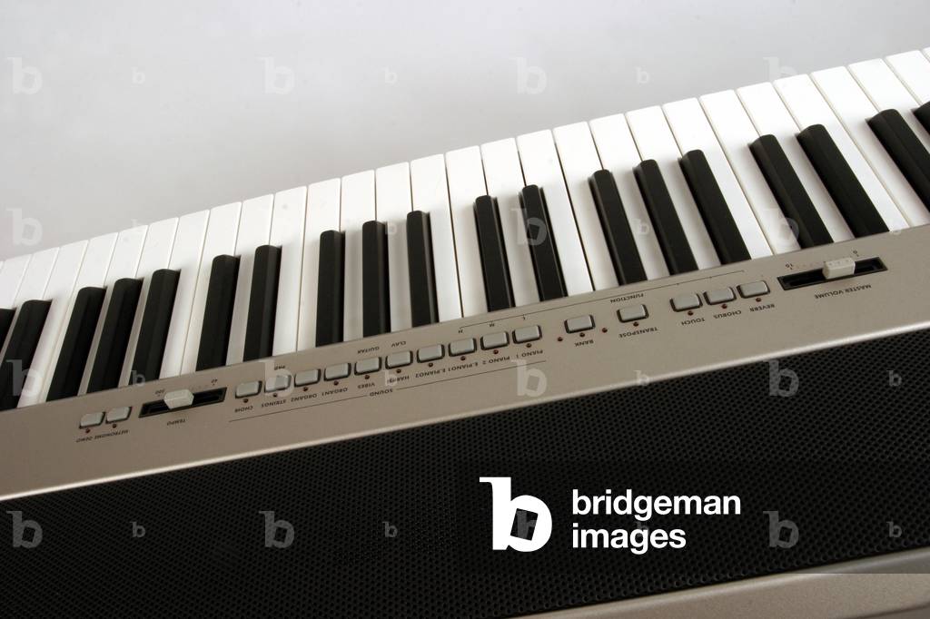 Digital piano close-up of