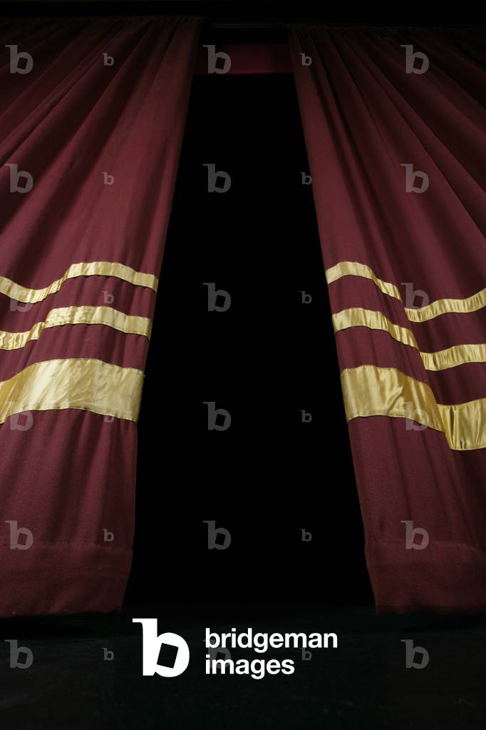 Red stage curtains