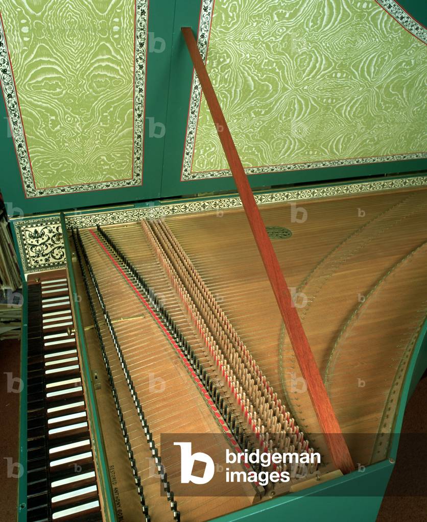 Harpsichord with open lid