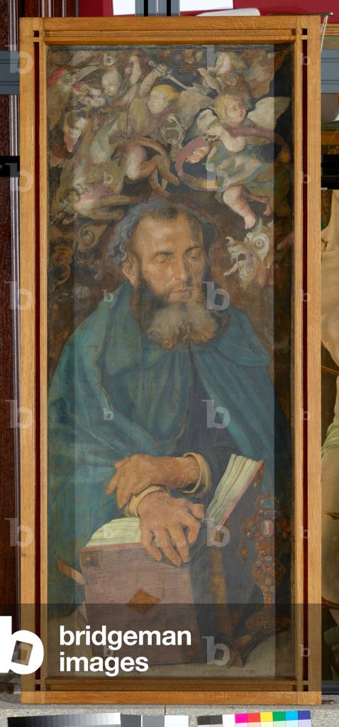 Saint Anthony the Abbot, left panel of the Dresden Altarpiece, c.1496 (tempera on canvas)
