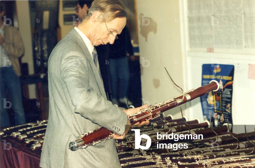 Inspecting bassoons laid out