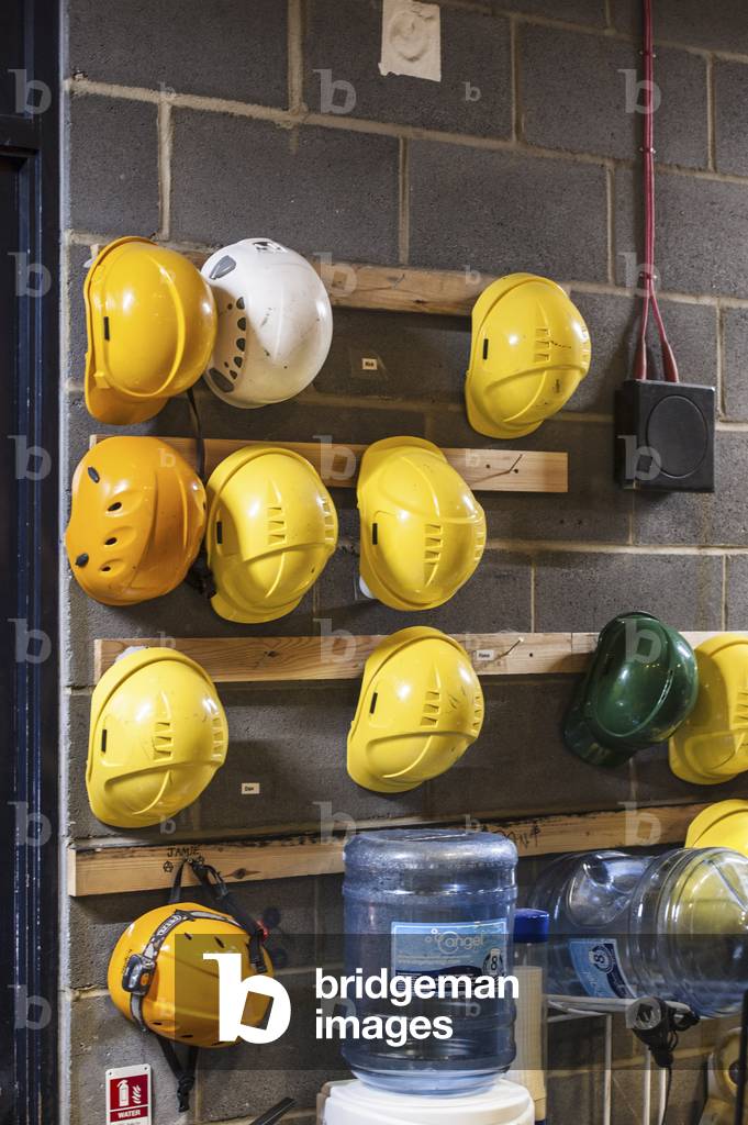 Hard hats backstage