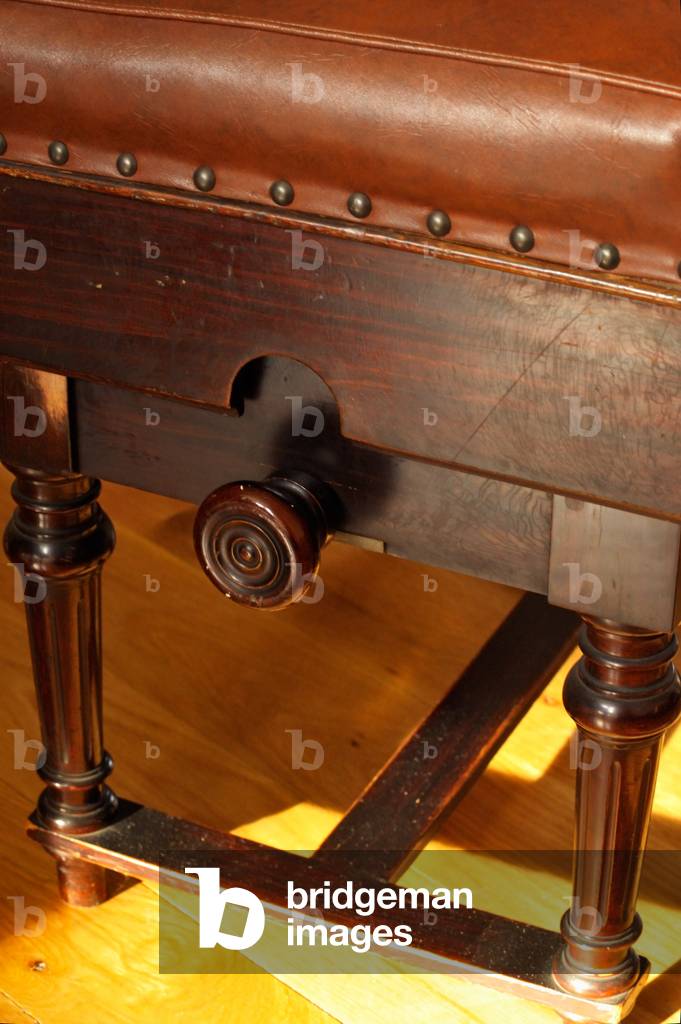 Height raising knob of wooden concert piano stool