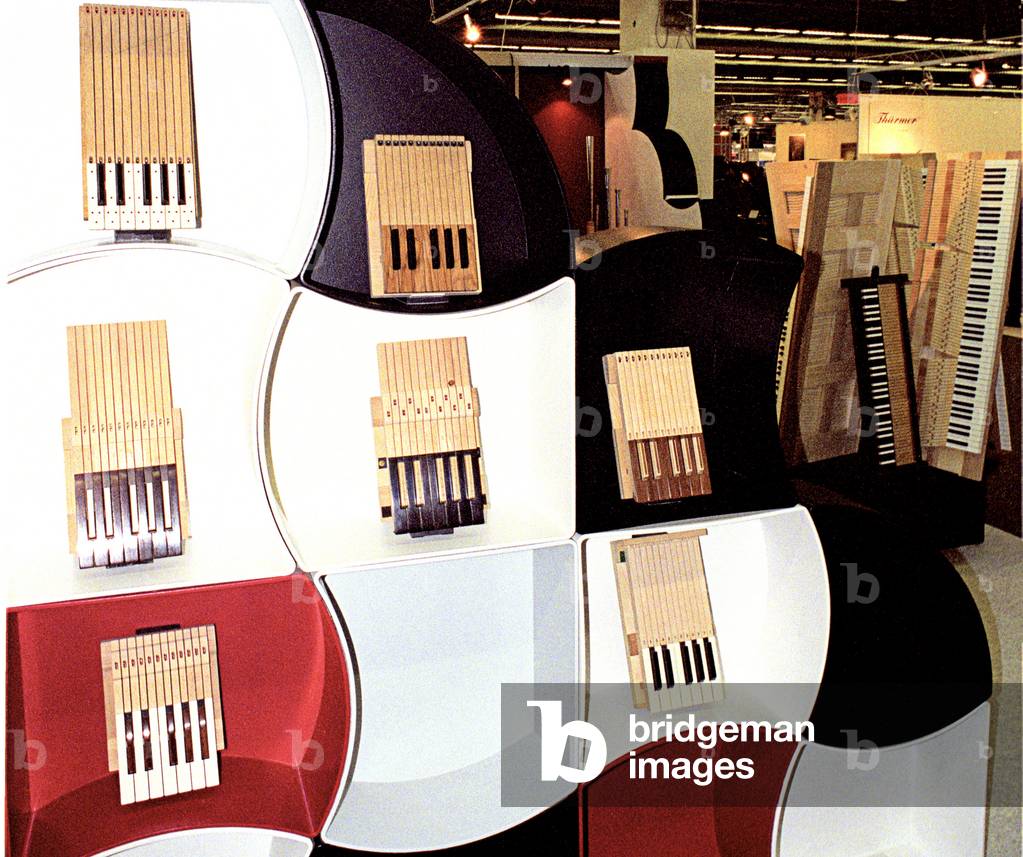 Organ keyboards on display