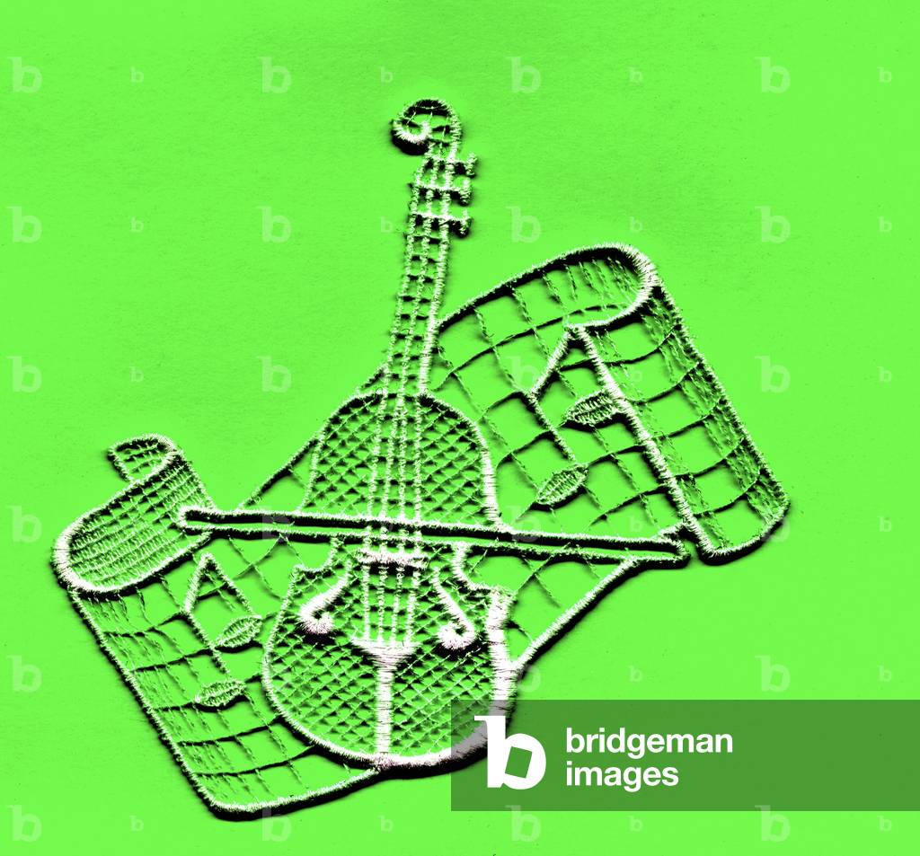 Violin in lace-work on