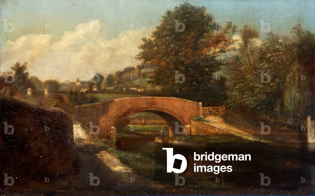 Canal Bridge, Brimscombe, Gloucestershire (oil on board)