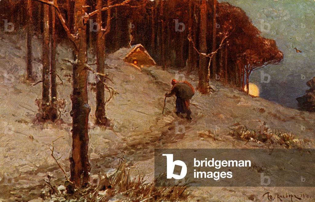 Russian winter scene at twilight (painting)