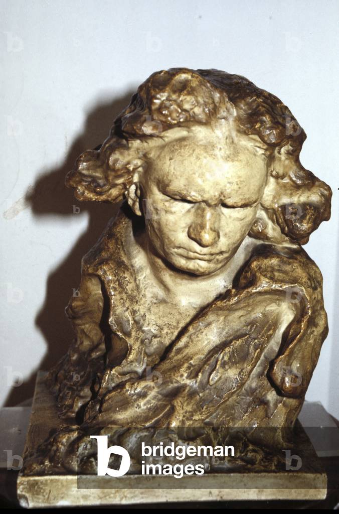 Ludwig van Beethoven - Marble bust statue,  German composer, 17 December  1770 - 26 March 1827