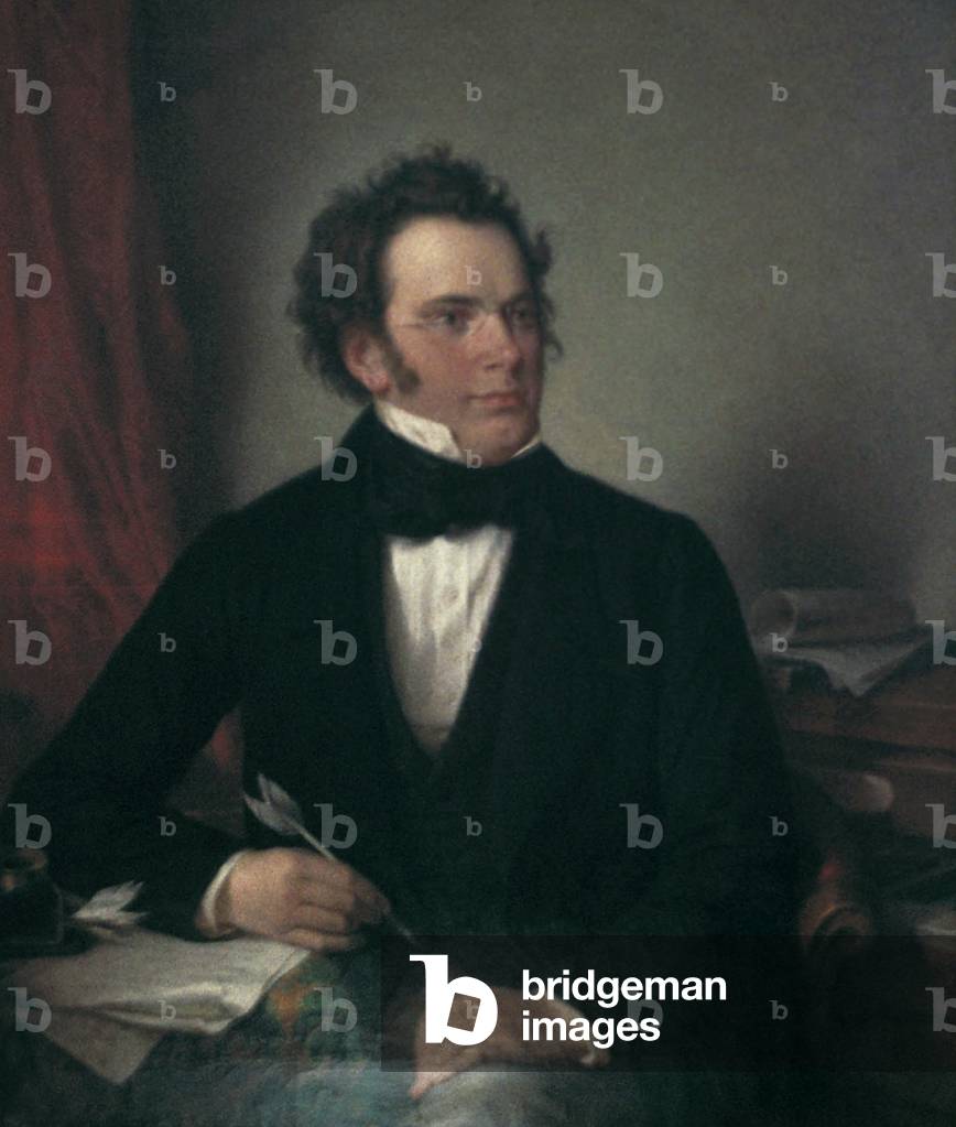 Franz Schubert - portrait sitting on chair by Wilhelm August Rieder