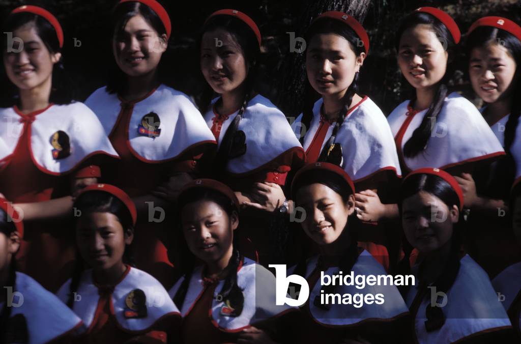 Young female dancers, Little Angels, in performance, Kyongyu, South Korea