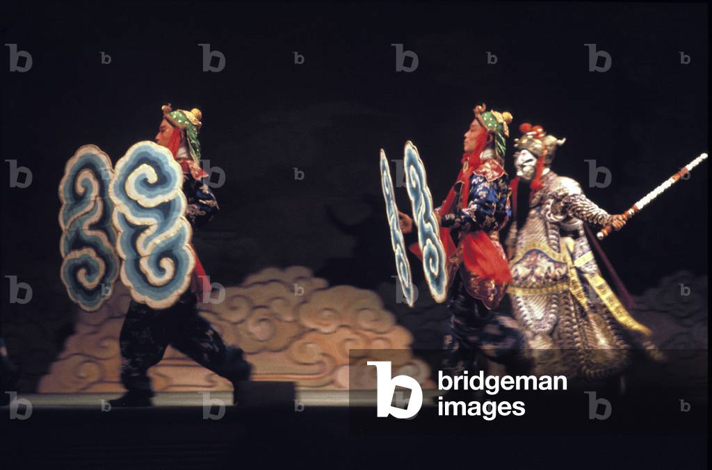 Scene from Peking Opera performance of 'Monkey King Makes Havoc in Heaven'