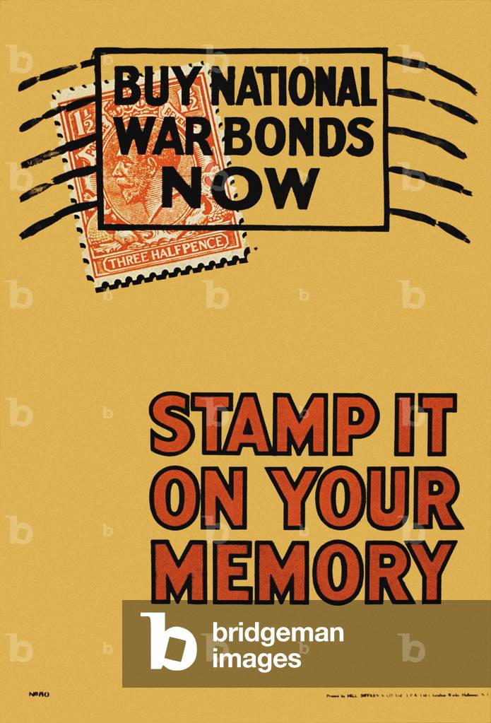 Vintage advertisement for war bonds (colour litho)
