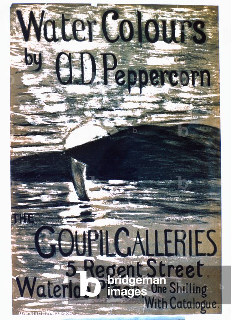 A poster announcing A.D. Pepercorn's Watercolour show at Goupil Galleries (lithograph)