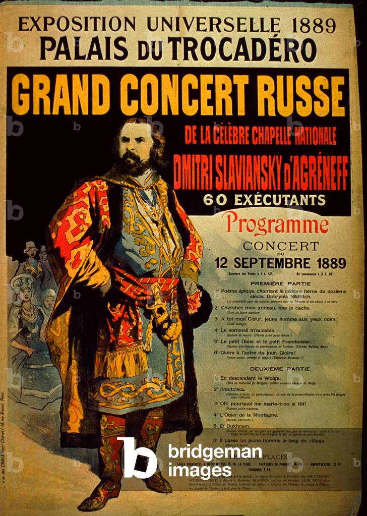 Grand Concert Russe Program, 1889 (colour litho)
