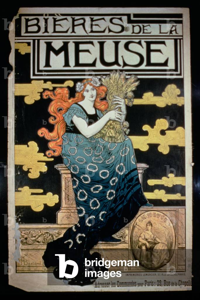 Poster advertising 'La Meuse Beers' (colour litho)