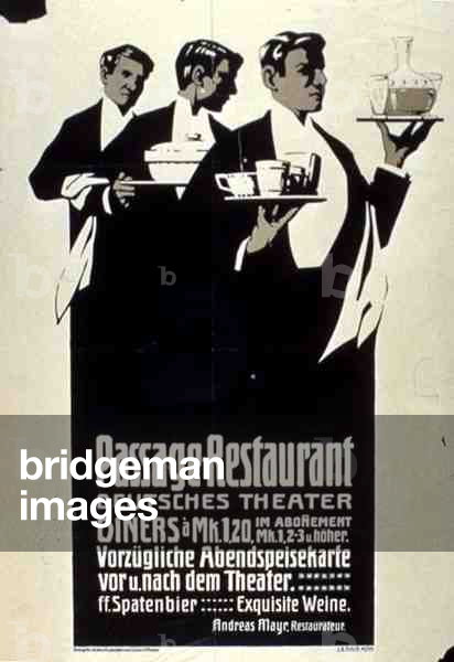Poster advertising the 'Passage Restaurant' (litho)