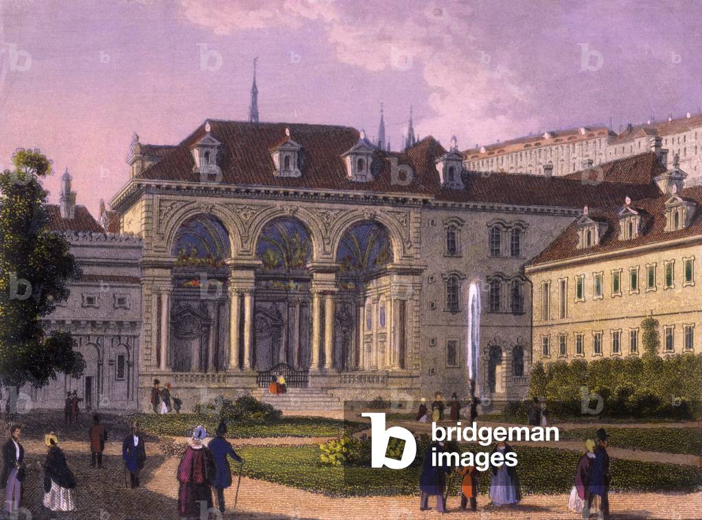 Wallenstein Garden, Prague, 1847 (coloured steel engraving)