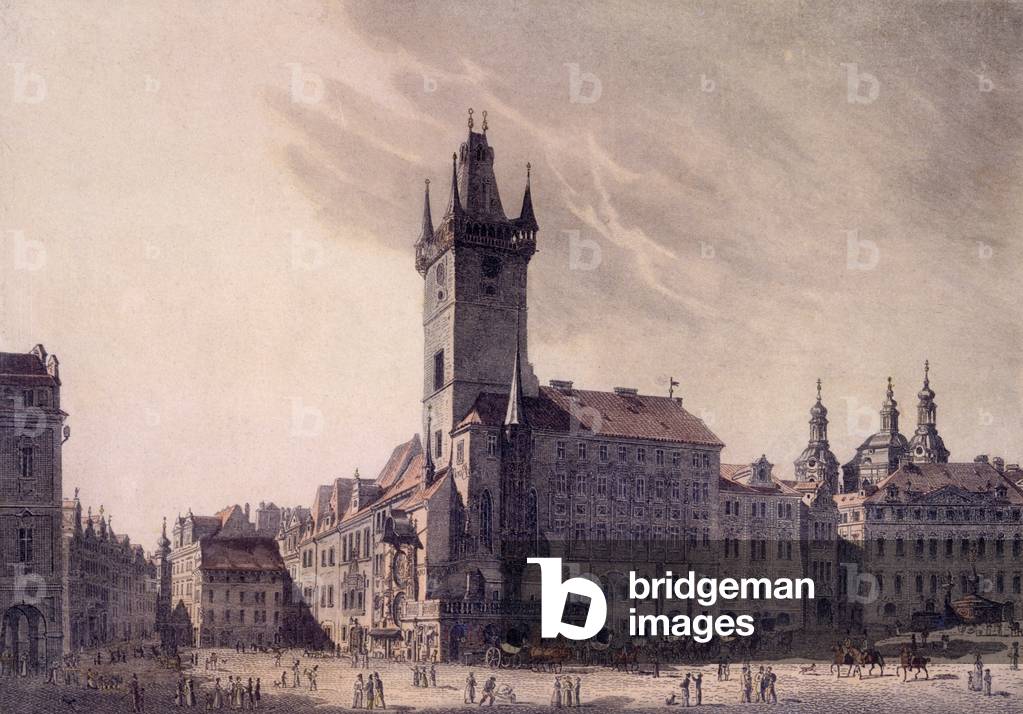 Old Town Hall (coloured etching)
