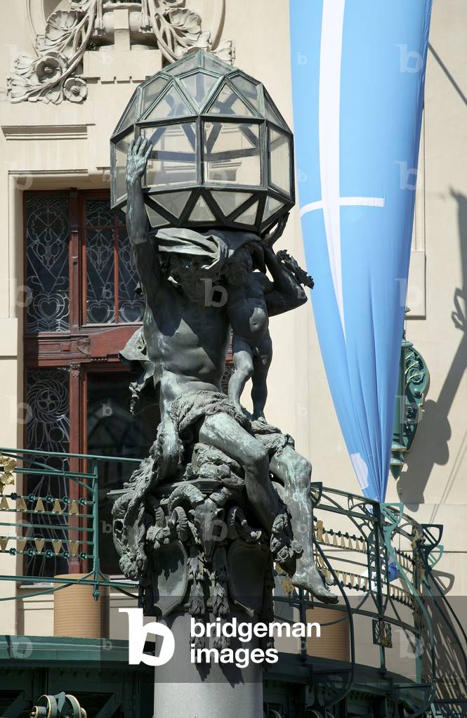 Atlas on the portal of the Municipal House, Prague, Czech Republic (photo)