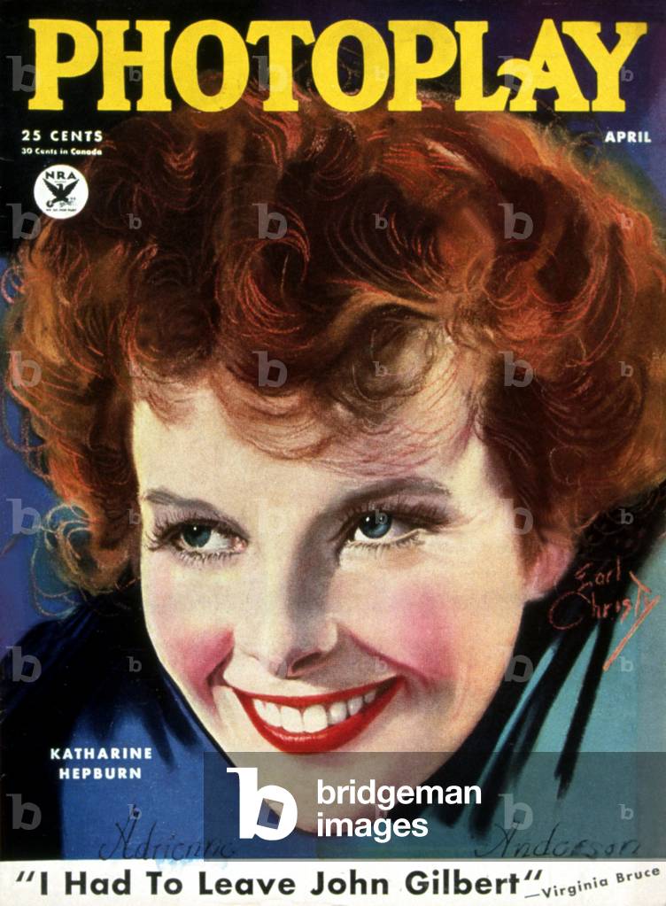 Katharine Hepburn on the cover of Photoplay