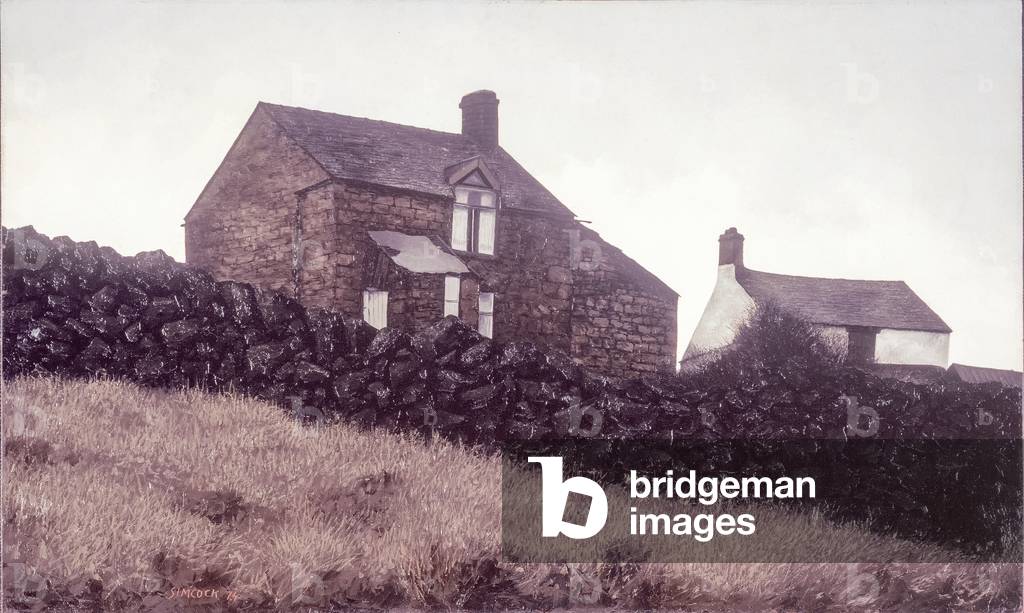 Landscape with Cottage, 1974 (oil on board)