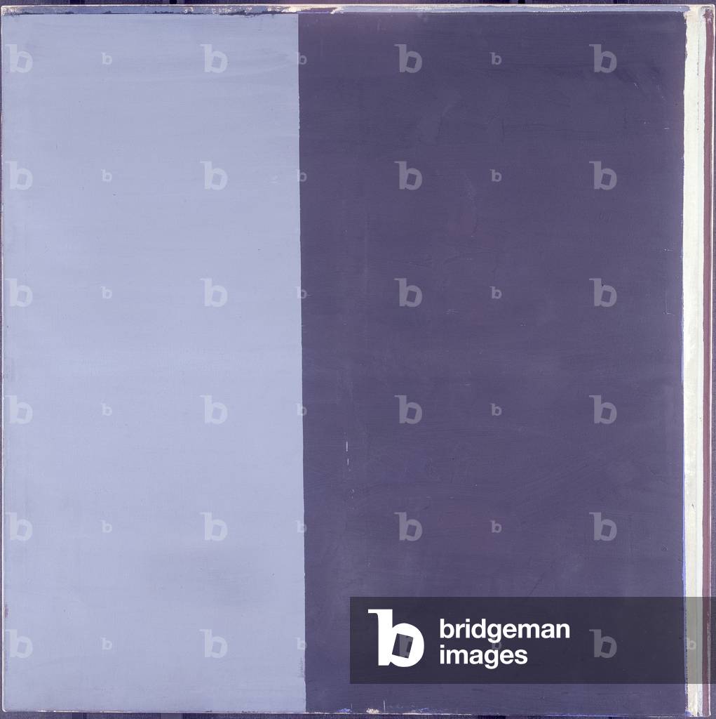 Brown and Blue, 1974 (aqueous on canvas)