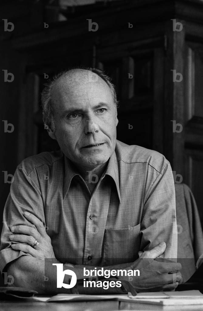 Portrait of Rene by Obaldia by Sophie Bassouls, b/w