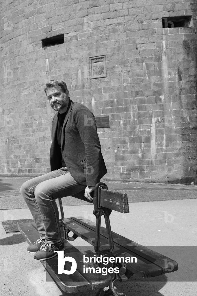 Portrait of Franck Bouysse (b/w photo, May 23, 2021)