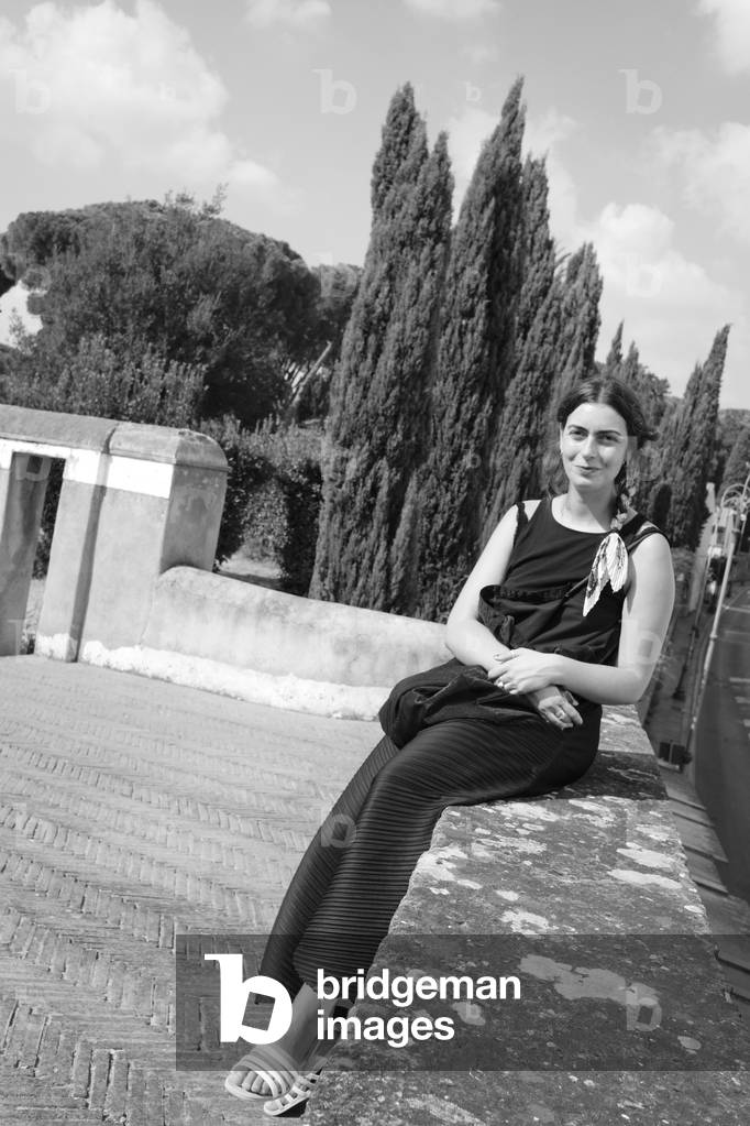Portrait of Jeanne Vicerial (b/w photo, August 14, 2020)