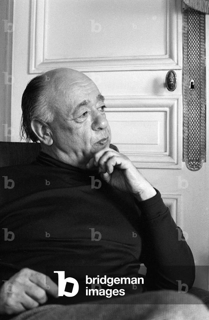 Portrait of Eugene Ionesco by Sophie Bassouls, b/w