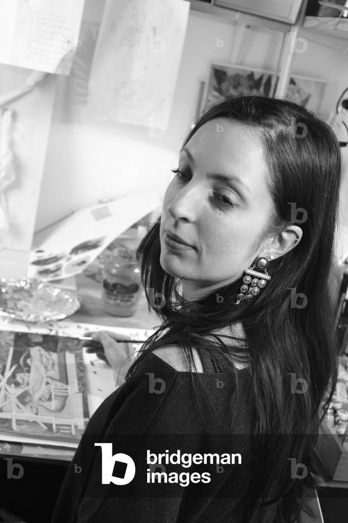 Portrait of Claire Vaudey (b/w photo, January 25, 2019)
