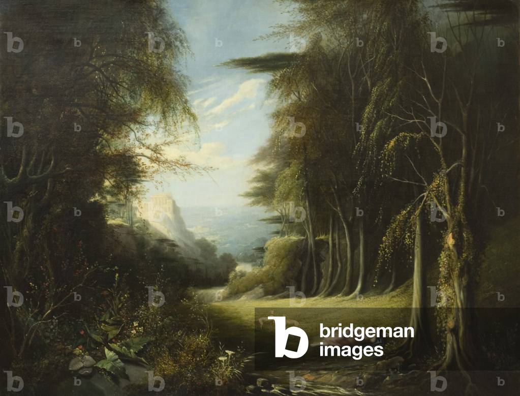 Diana asleep in a Woodland Glade (oil on canvas)