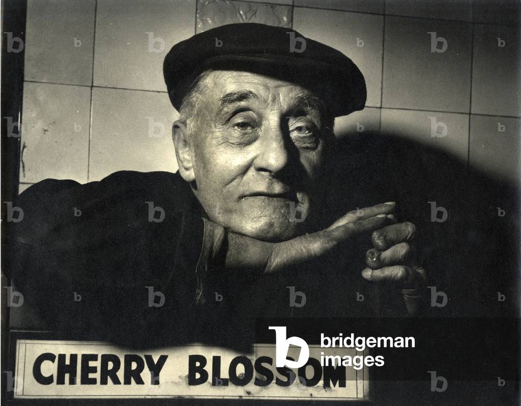 Man and Cherry Blossom sign, 1950-70 (gelatin silver print)