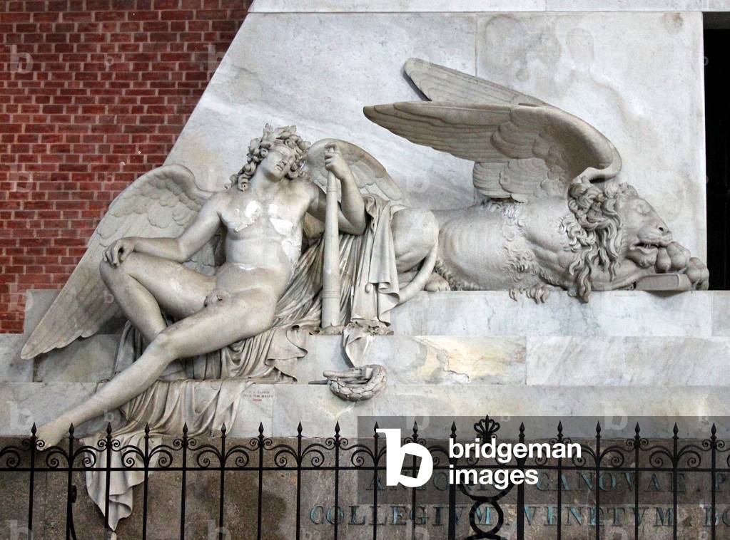 Detail of the funerary monument and tomb of Antonio Canova, Santa Maria Gloriosa dei Frari, Venice (photo)