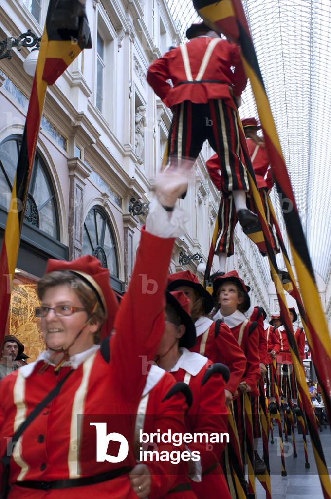 Ommegang festival at the Galleries St Hubert, Brussels, Belgium (photo)