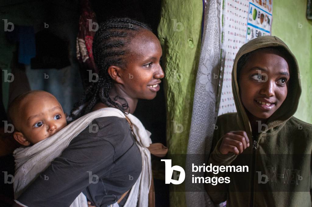 Inside a house with local people in Gondar city, Ethiopia (photo)